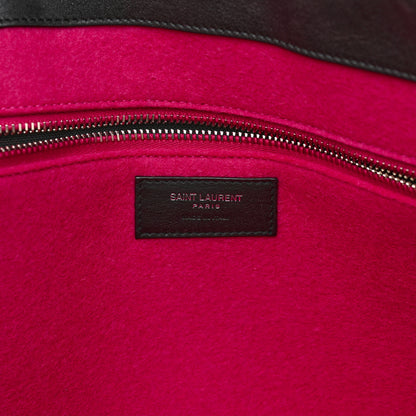 Saint Laurent Wool Rive Gauche Tote Fuchsia 6 of 12