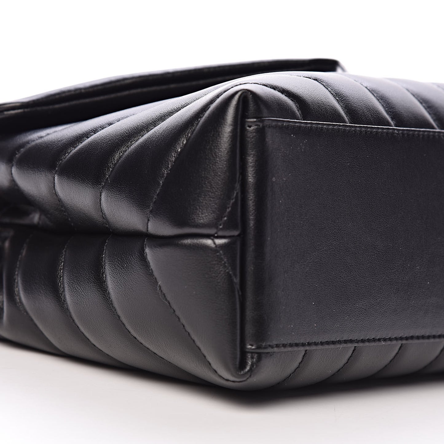 Calfskin Y Quilted Monogram Small Loulou Chain Satchel Black