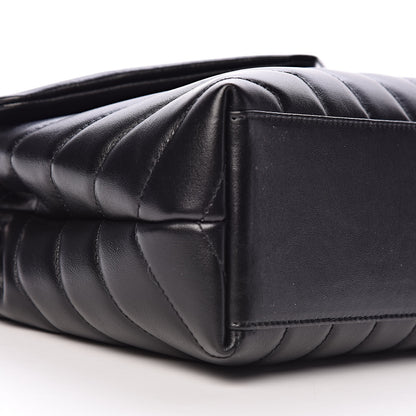 Saint Laurent Calfskin Y Quilted Monogram Small Loulou Chain Satchel Black 9 of 11