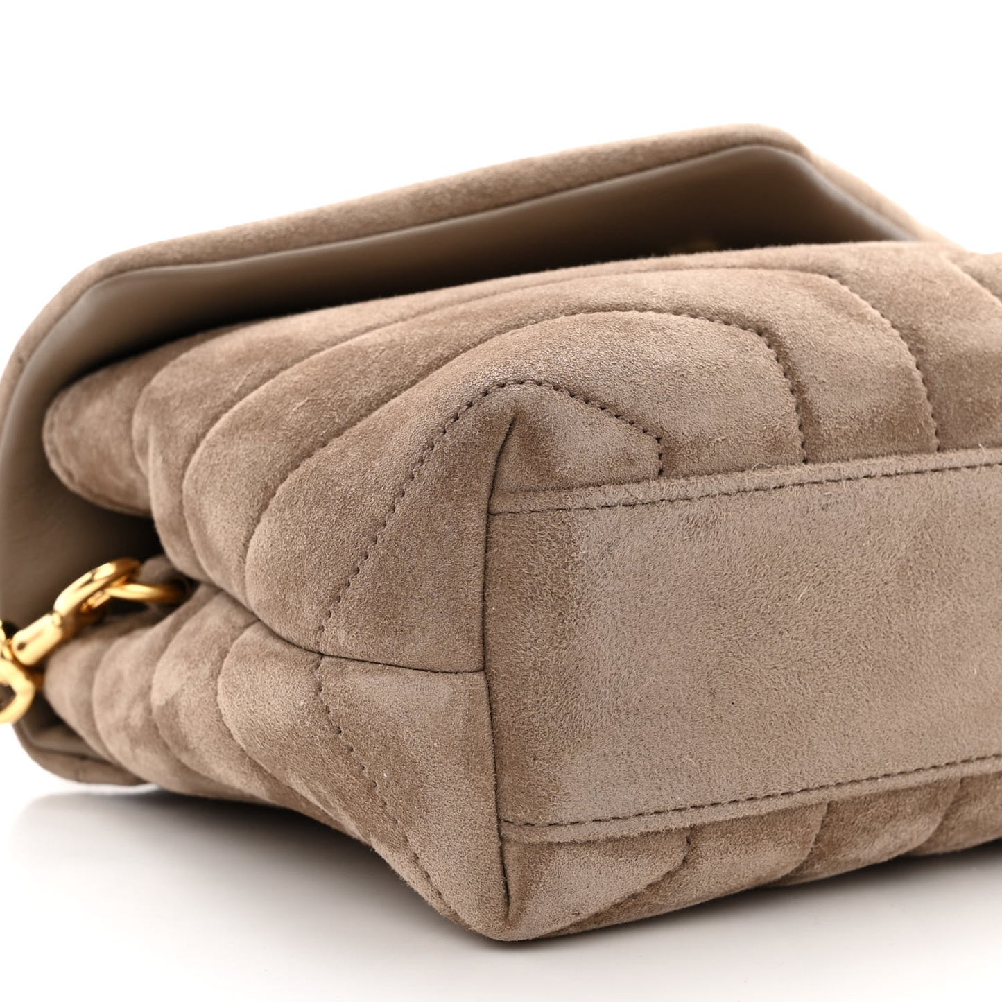 Suede Toy Loulou Shoulder Bag Taupe