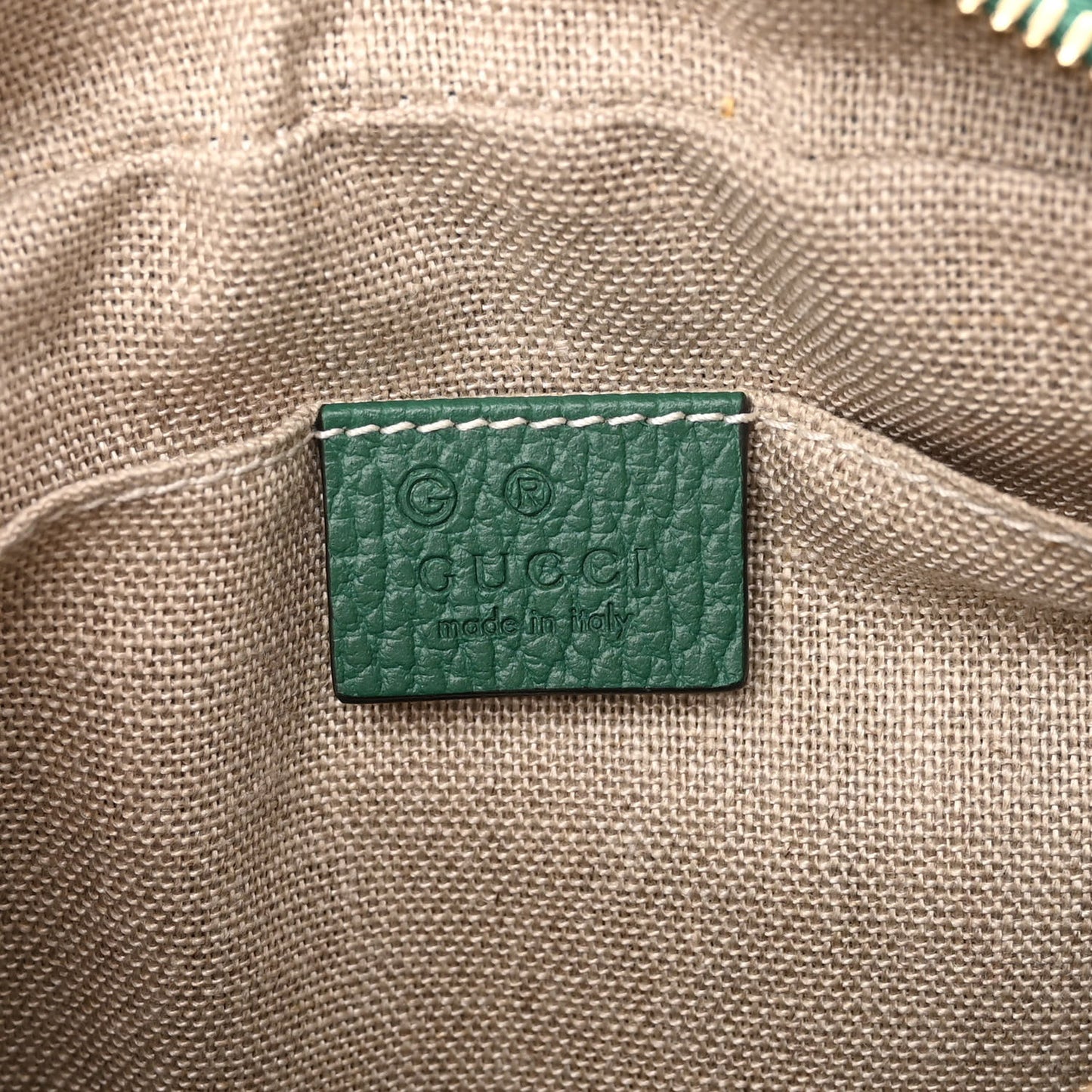 Monogram Dollar Calfskin Mini Bree Messenger Bag Beige Ebony Emerald