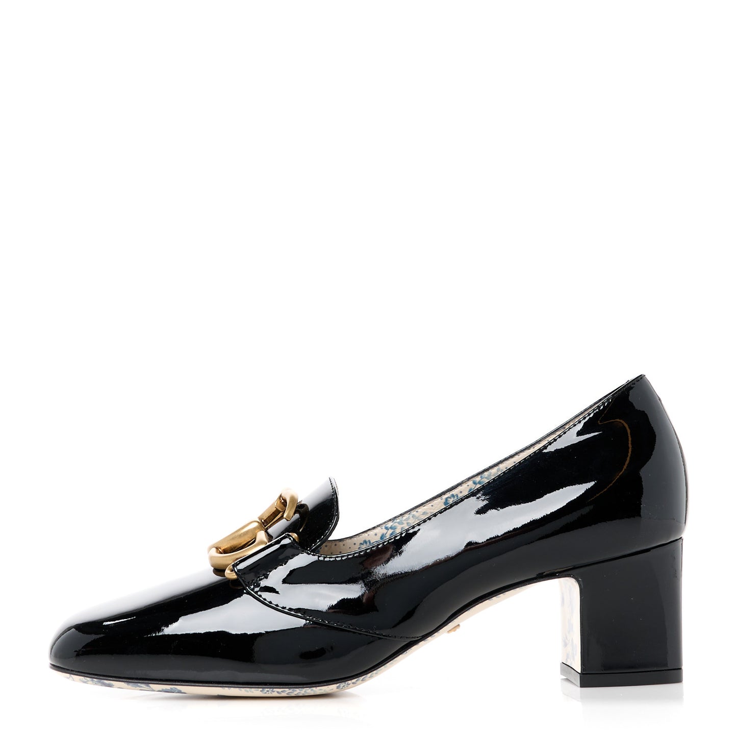 Vernice GG Victoire 55mm Loafer Pumps 38 Black
