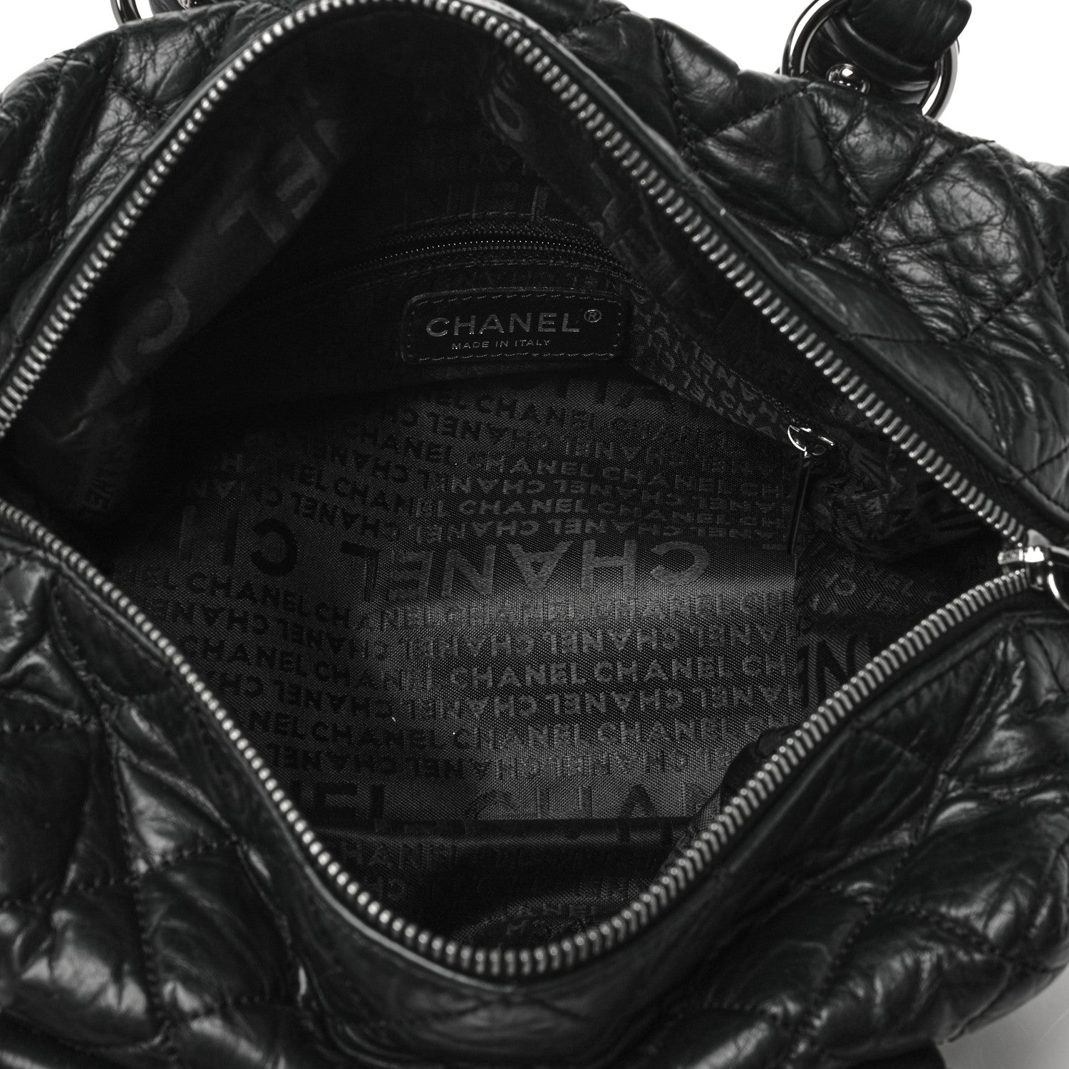 Chanel Distressed Lambskin Small Lady Braid Tote Black 4 of 9