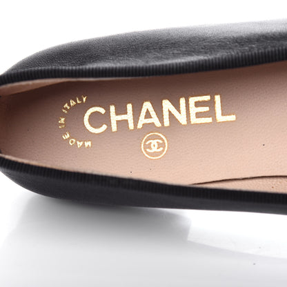 Chanel Lambskin Cap Toe Ballerina Flats 37 Black 8 of 11