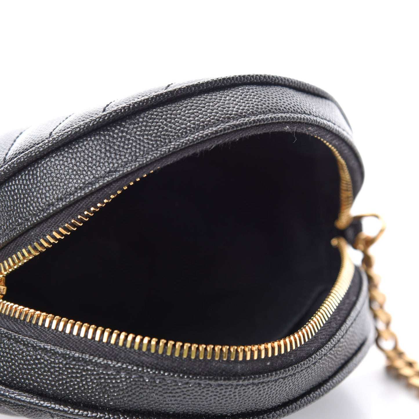 Grain De Poudre Matelasse Chevron Quilted Round Vinyle Camera Bag Black