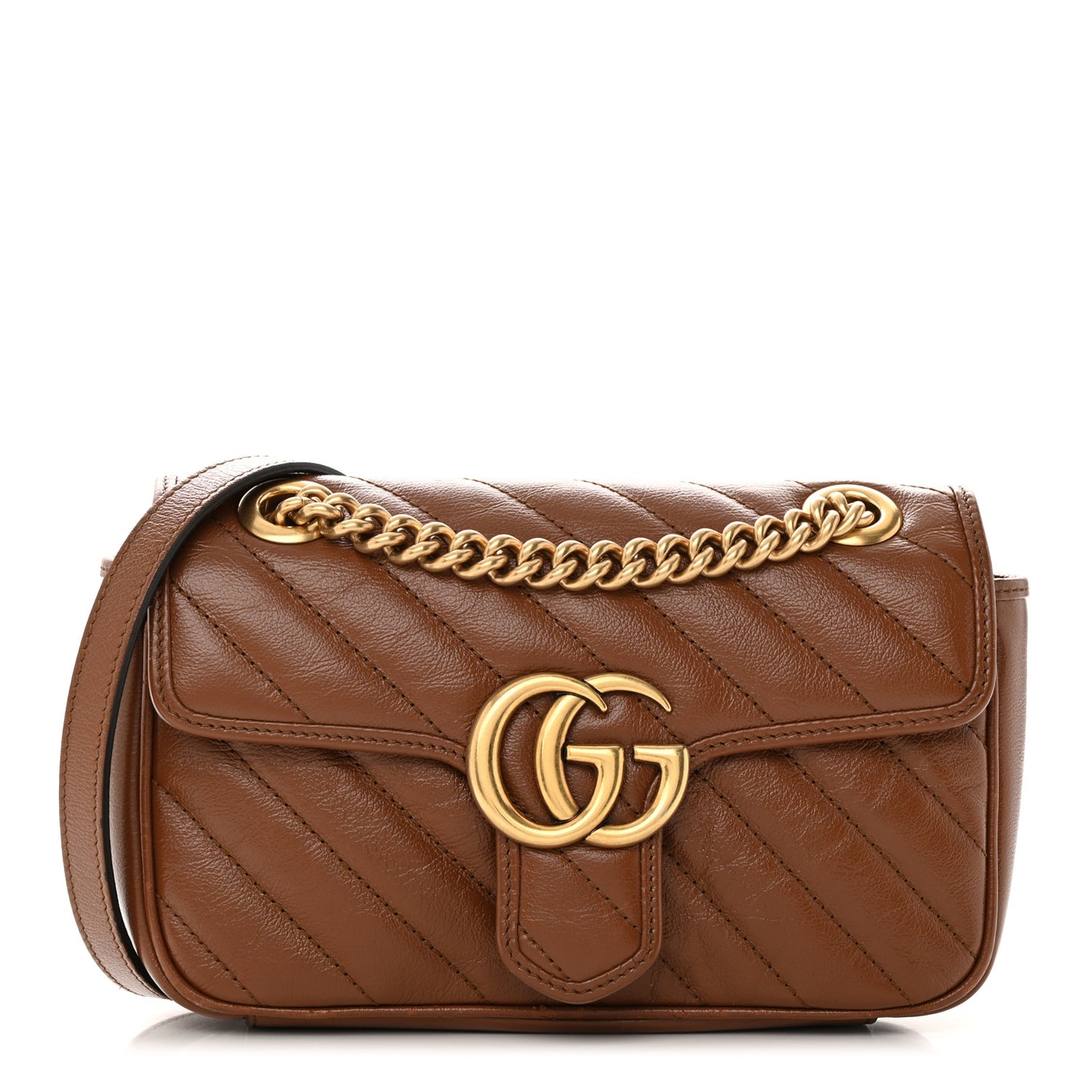 Azalea Calfskin Matelasse Diagonal Mini GG Marmont Shoulder Bag Cuir