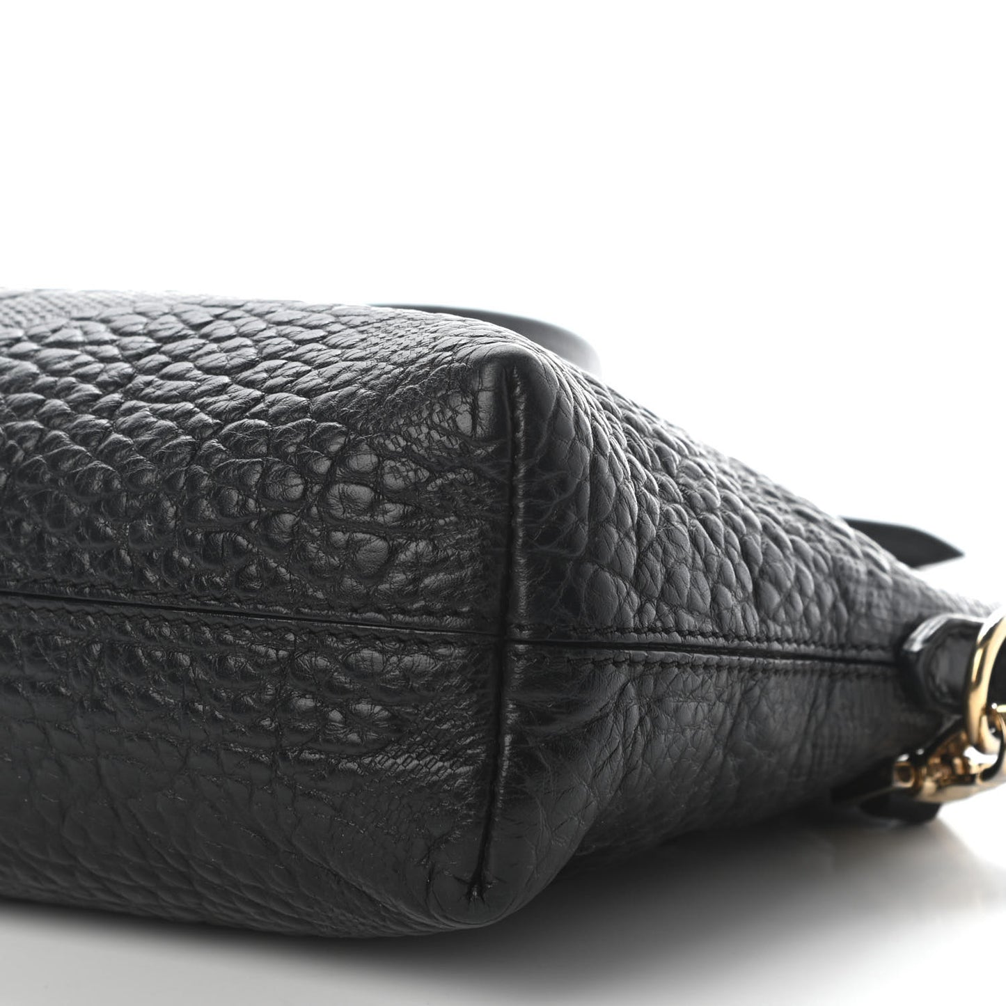 Signature Grain Calfskin Check Embossed Small Chichester Crossbody Clutch Bag Black
