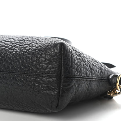 Burberry Signature Grain Calfskin Check Embossed Small Chichester Crossbody Clutch Bag Black 8 of 9