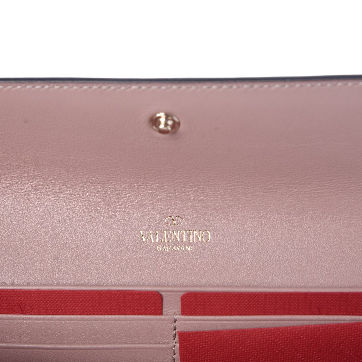 Calfskin Rockstud Wristlet Travel Wallet Poudre
