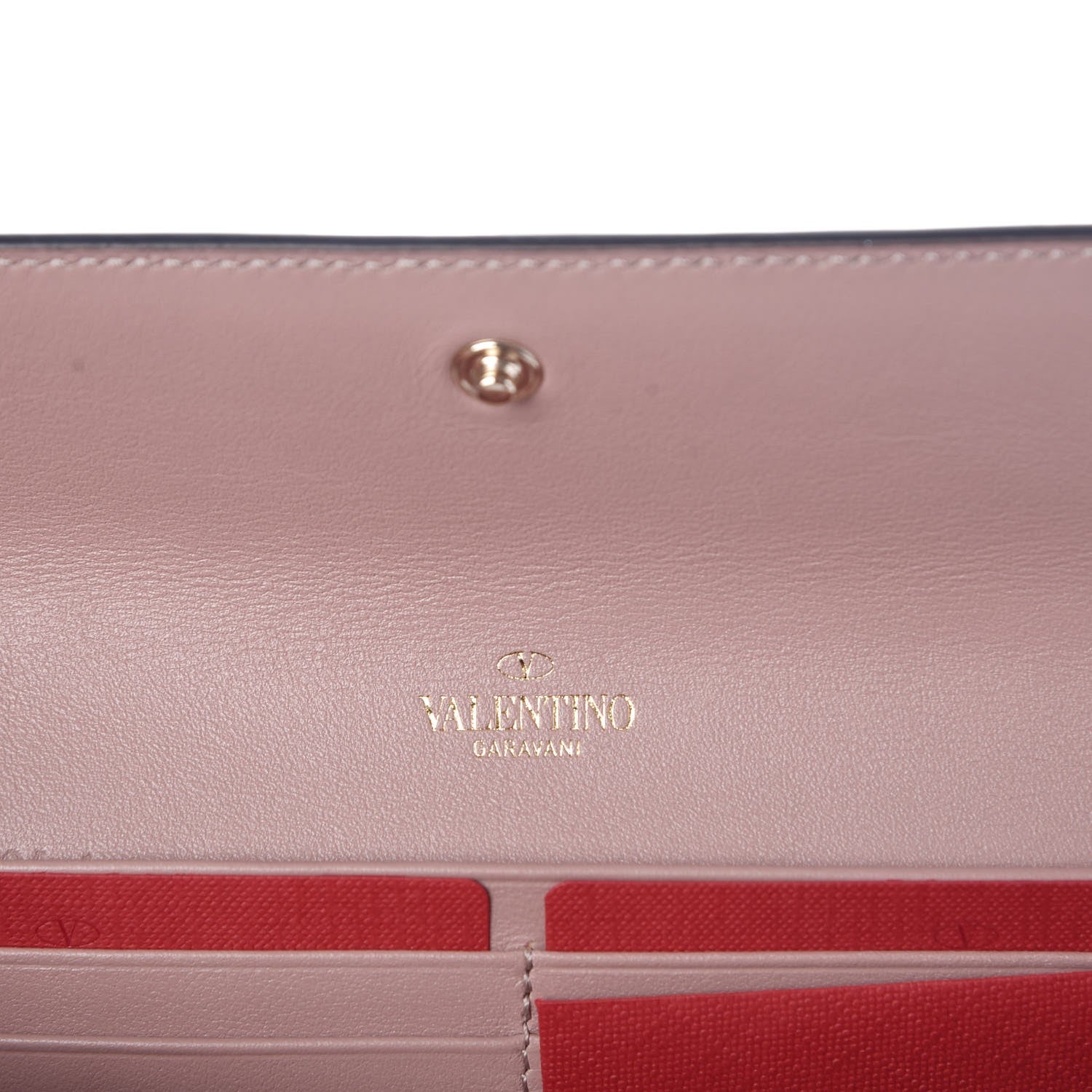 Valentino Garavani Calfskin Rockstud Wristlet Travel Wallet Poudre 6 of 9