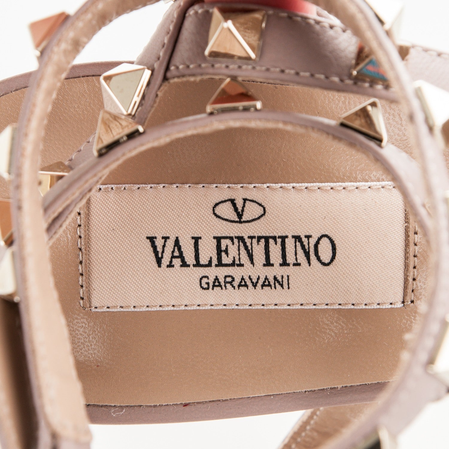 Valentino Garavani Patent Rockstud Ankle Strap Low Heel Pumps 40.5 Ivory Poudre 6 of 6