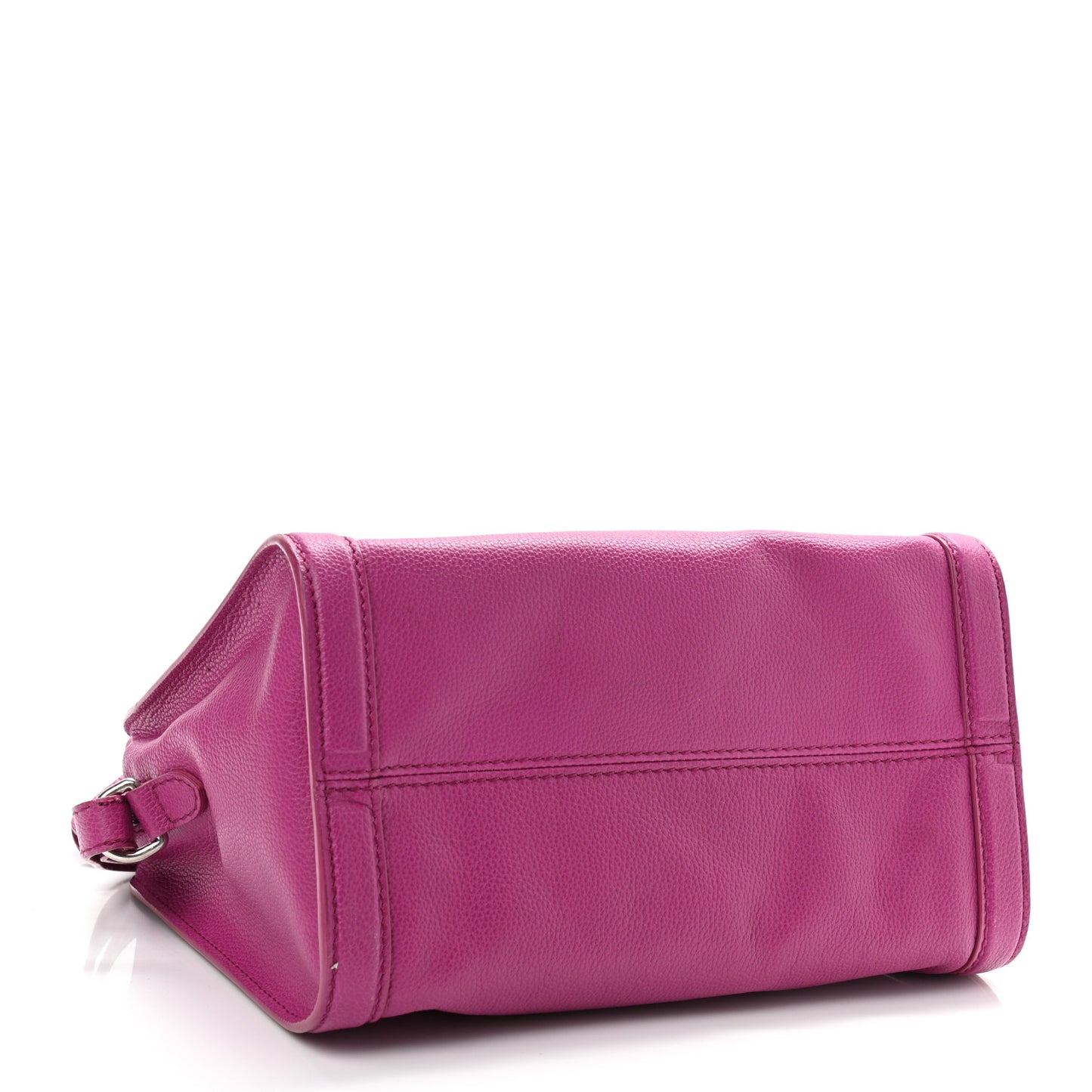 Pebbled Calfskin Small Skull Padlock Zip Around Tote Bouganville