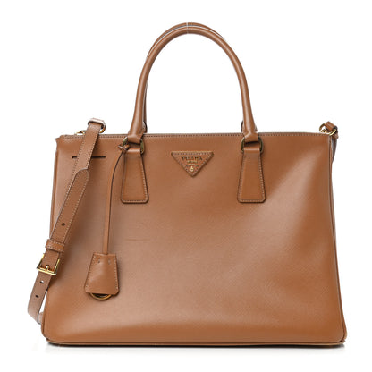 Prada Saffiano Medium Galleria Double Zip Tote Caramel 1 of 13