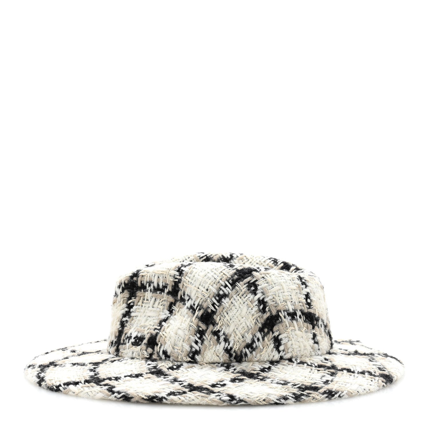 Chanel Tweed Hat M Ivory Black Grey 4 of 9