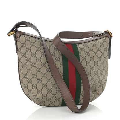 Gucci GG Supreme Monogram Web Small Ophidia Half Moon Hobo Brown 3 of 10