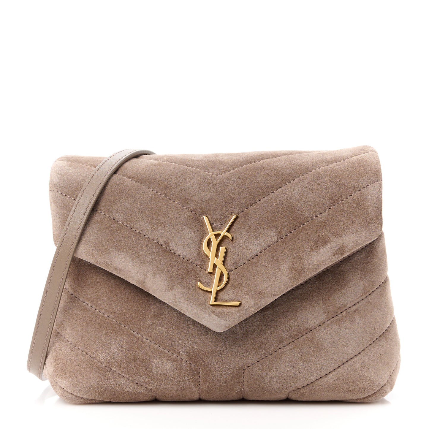 Suede Toy Loulou Shoulder Bag Taupe