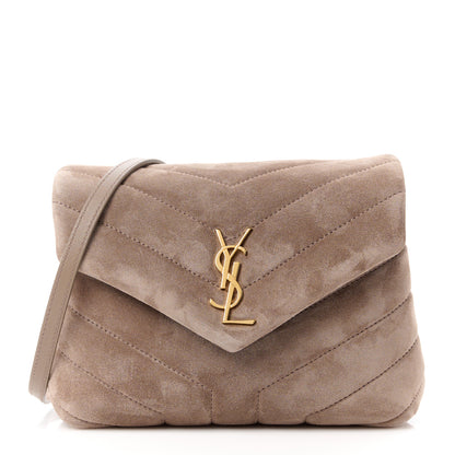 Saint Laurent Suede Toy Loulou Shoulder Bag Taupe 1 of 16