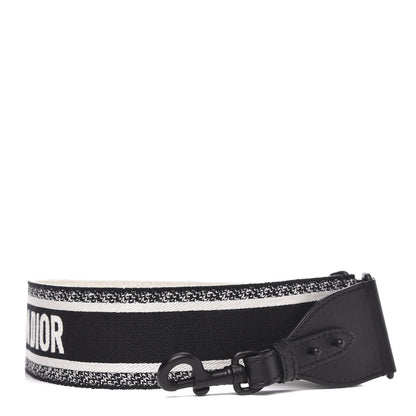 Christian Dior Canvas Embroidered Shoulder Strap Black Ultramatte 1 of 4