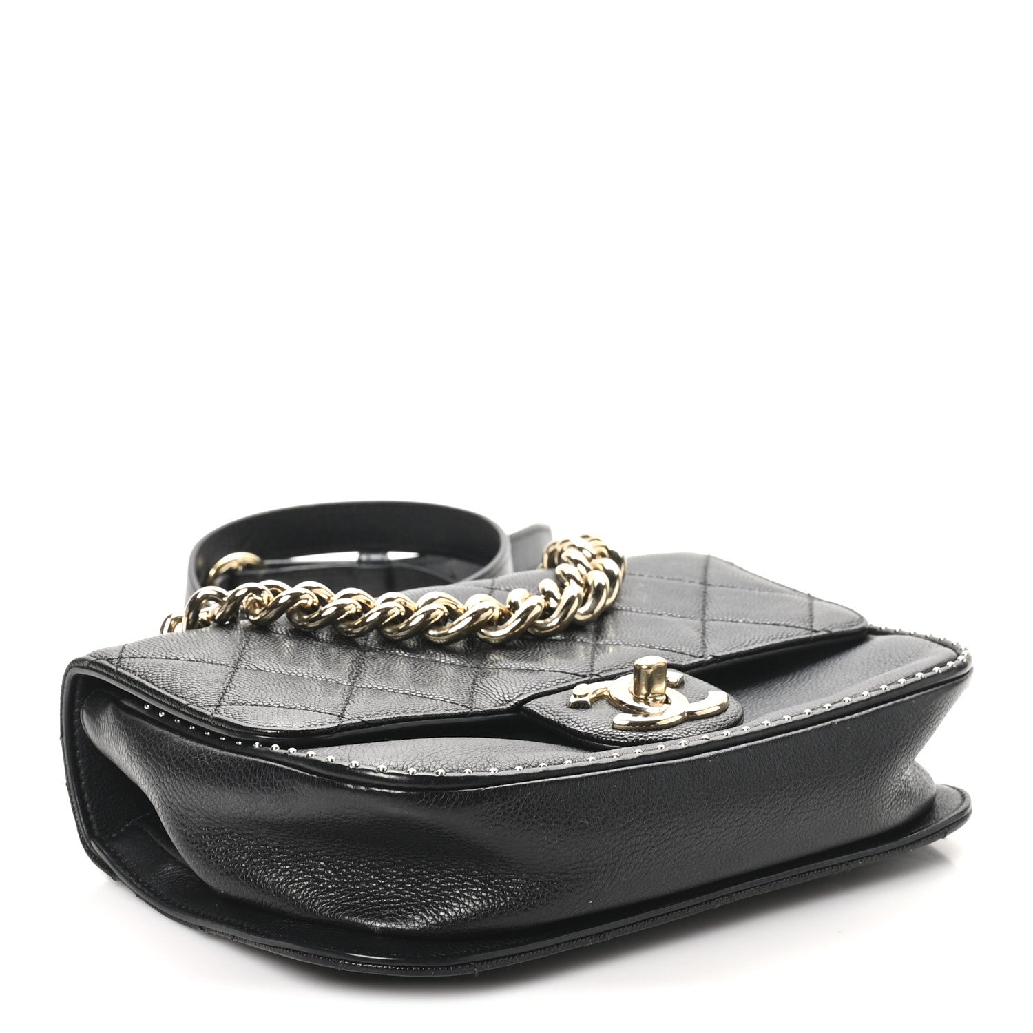 Chanel Caviar Quilted Small Studded Flap Black 4 of 10