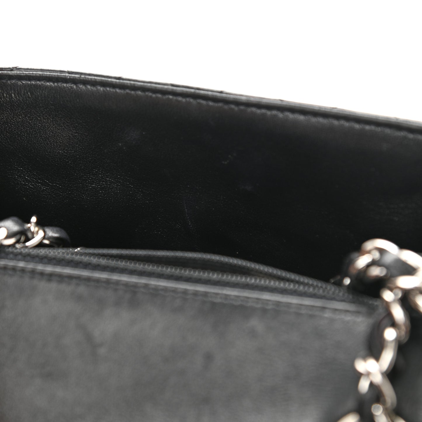 Lambskin Quilted Mini Square Flap Black