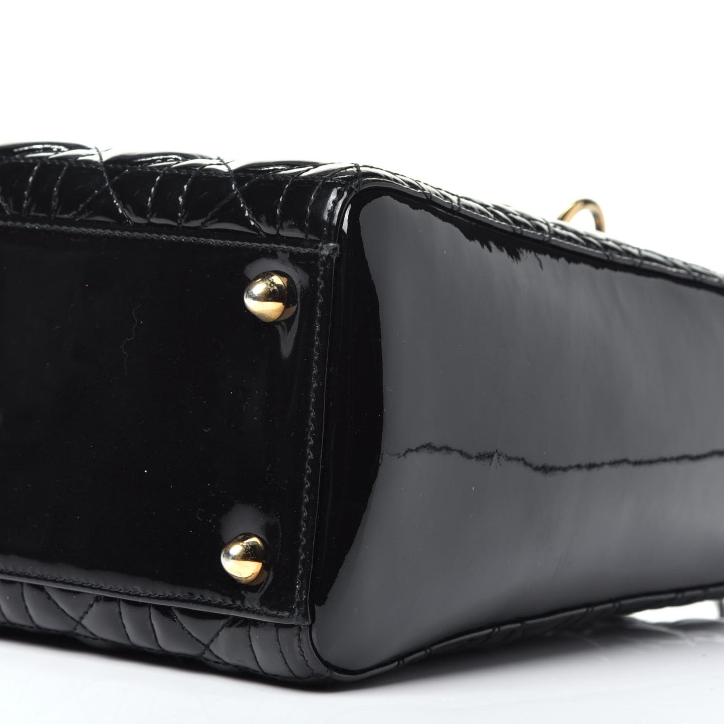 Patent Cannage Large Lady Dior Black