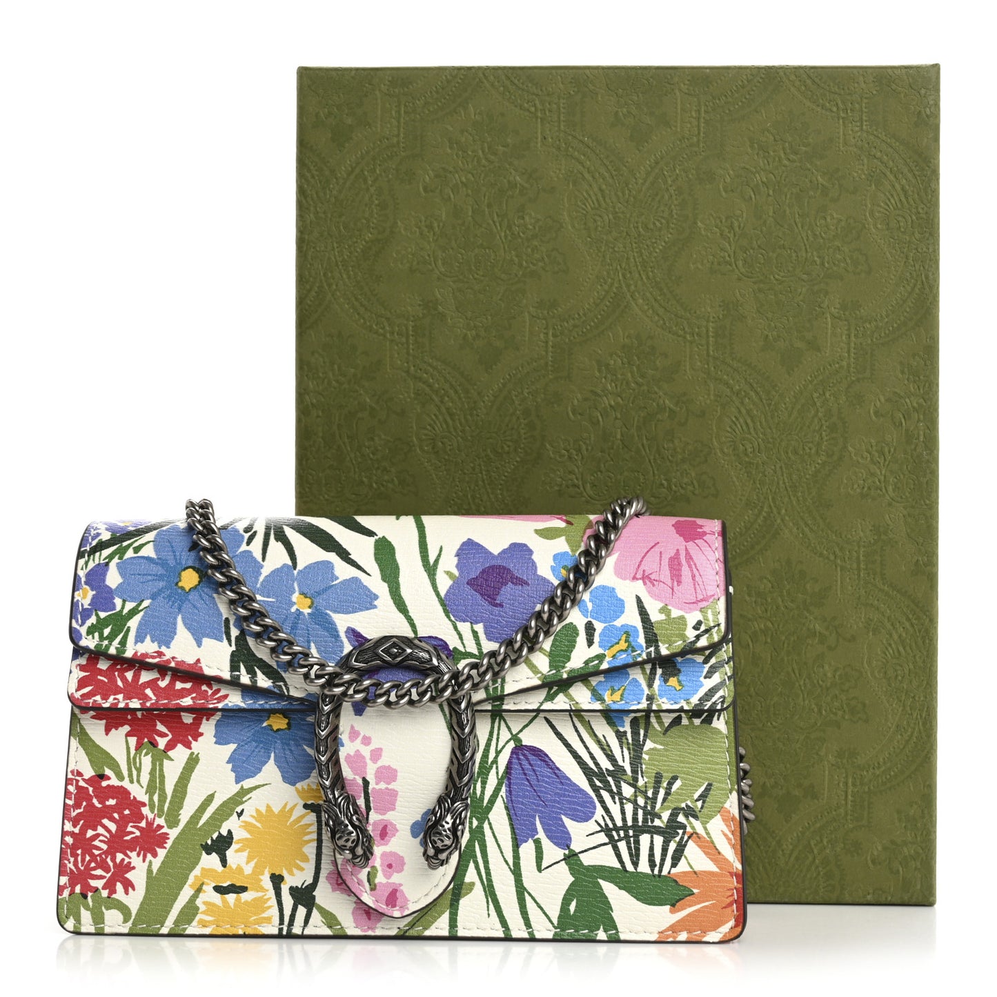 X KEN SCOTT New Shangai Calfskin Jardin D'Avril Floral Print Super Mini Dionysus Shoulder Bag Ivory Pink