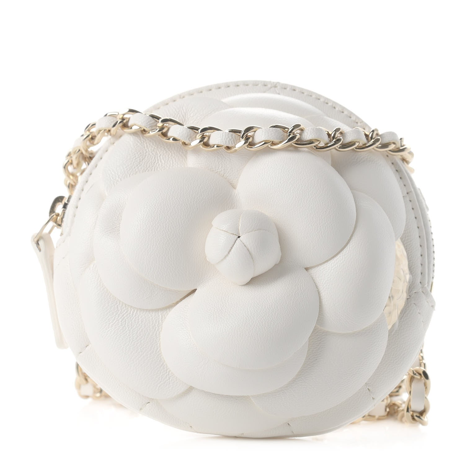 Chanel Lambskin Mini Camellia Bouquet Clutch With Chain White 1 of 9