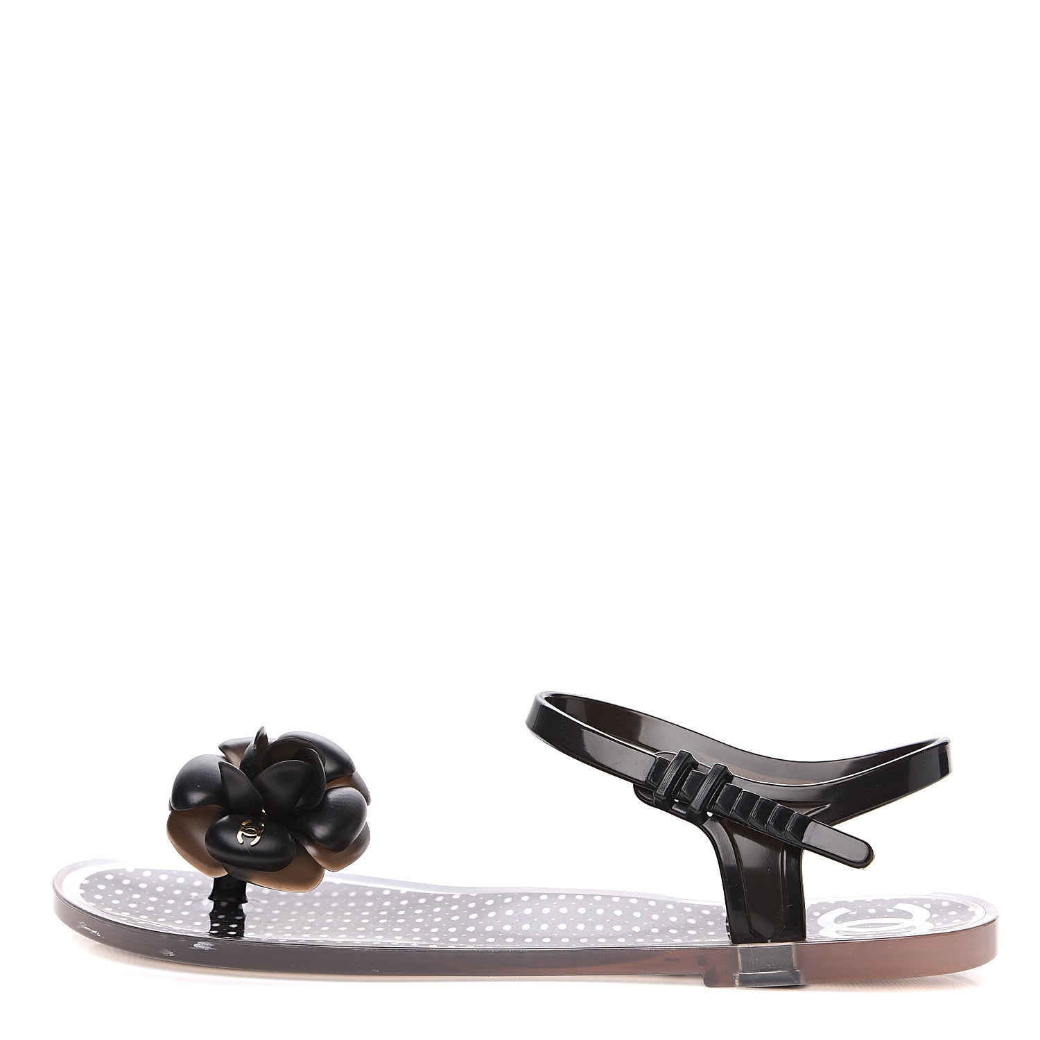 Chanel Jelly Camellia Sandals 39 Black 1 of 7