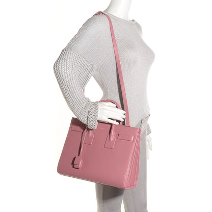 Saint Laurent Calfskin Small Sac De Jour Dark Rose 2 of 9