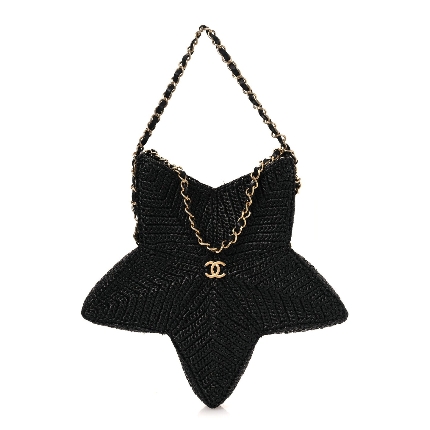 Raffia Star Coco Beach Bag Black