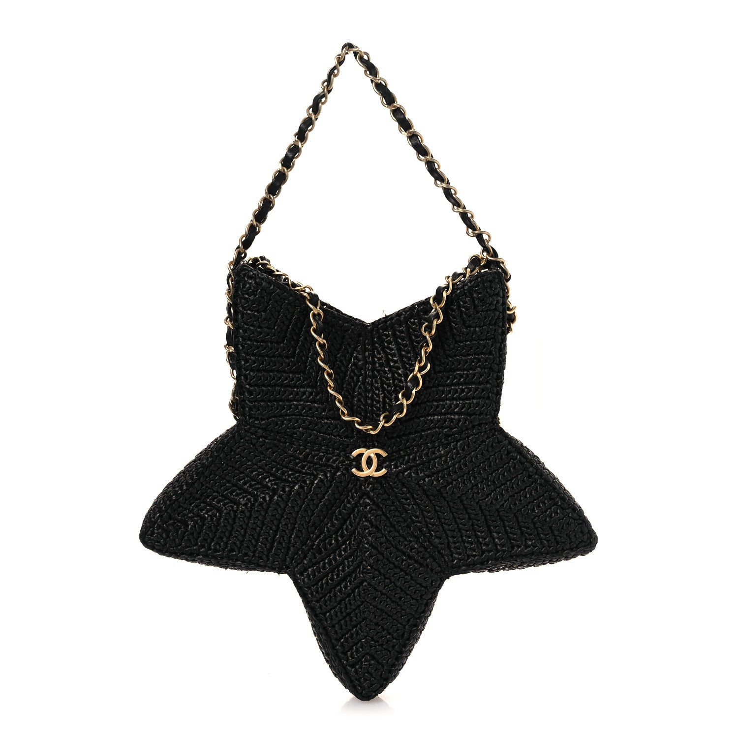 Chanel Raffia Star Coco Beach Bag Black 1 of 10