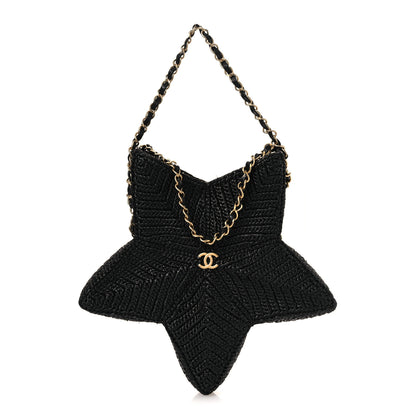 Chanel Raffia Star Coco Beach Bag Black 1 of 10