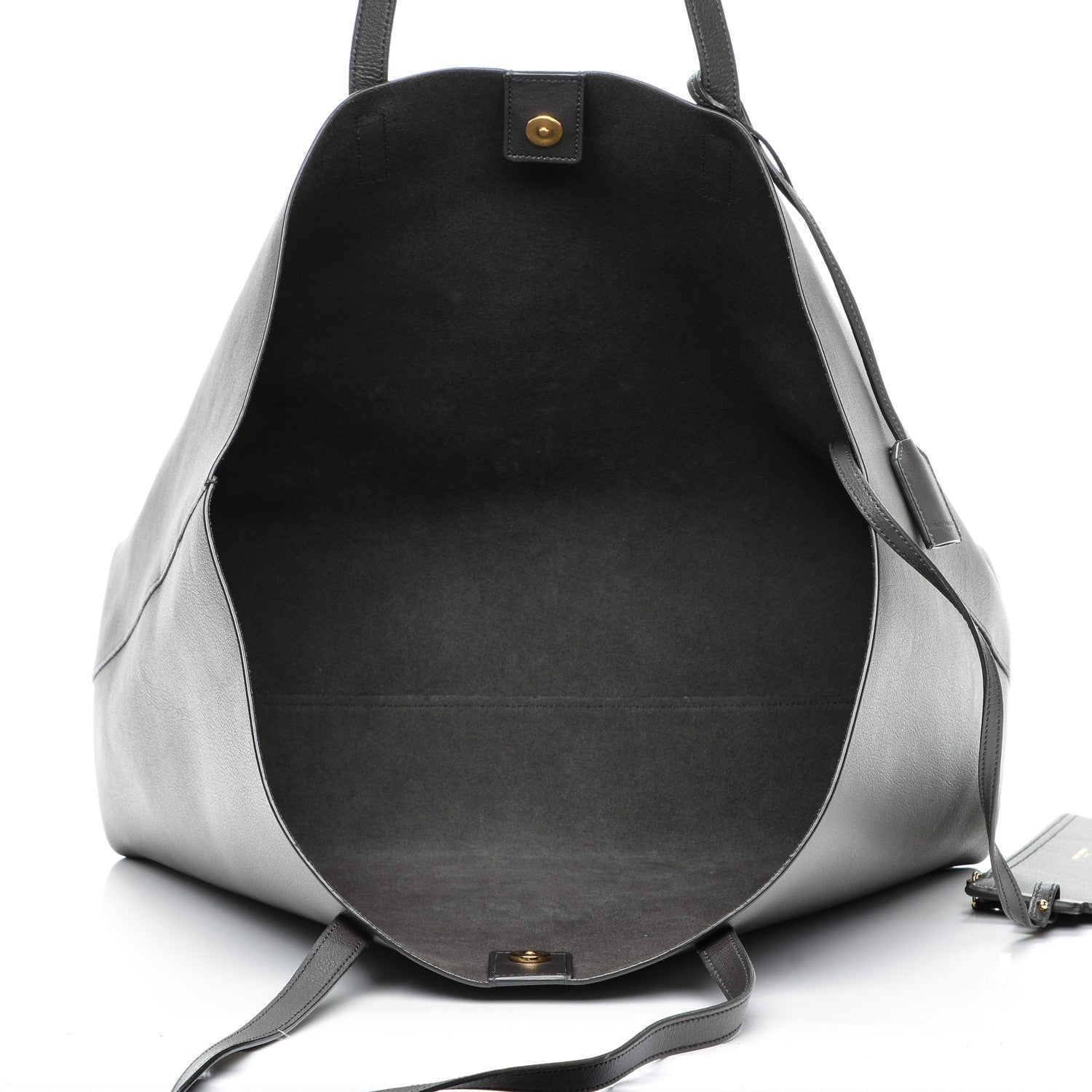 Saint Laurent Calfskin Large Shopping Tote Dark Grey 6 of 9