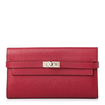 Hermes Epsom Kelly Longue Wallet Rouge Casaque 1 of 4