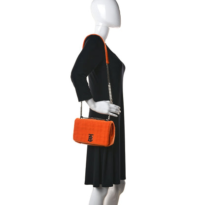 Burberry Cotton Terry Cloth Quilted Small Lola Bag Orange 2 of 11