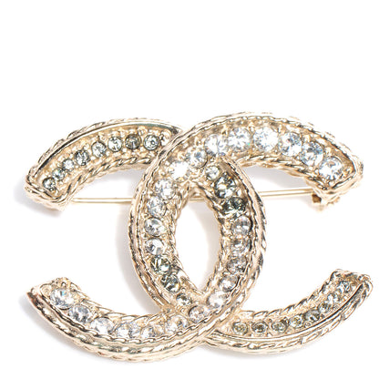 Chanel Crystal Large CC Brooch Gold 1 of 6