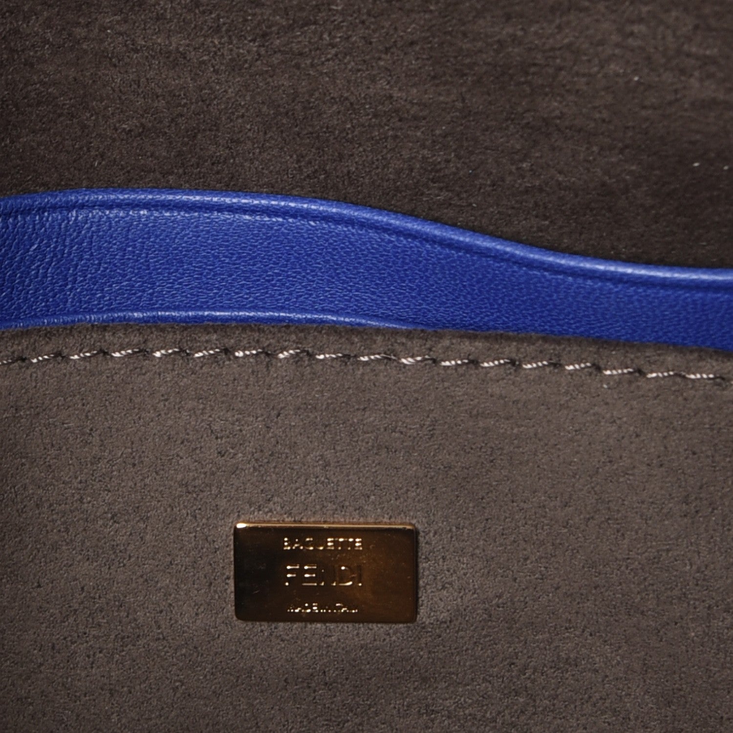Fendi Shiny Nappa Micro Baguette Blue Neon 7 of 8