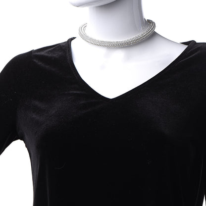Chanel Crystal CC Logo Choker Necklace Silver 2 of 4