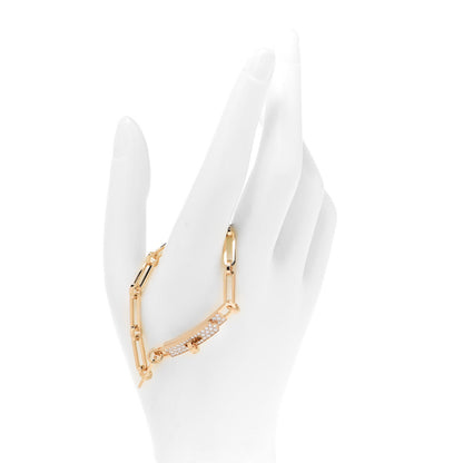 Hermes 18K Yellow Gold Diamond Pave PM Kelly Chaine Bracelet ST 3 of 5