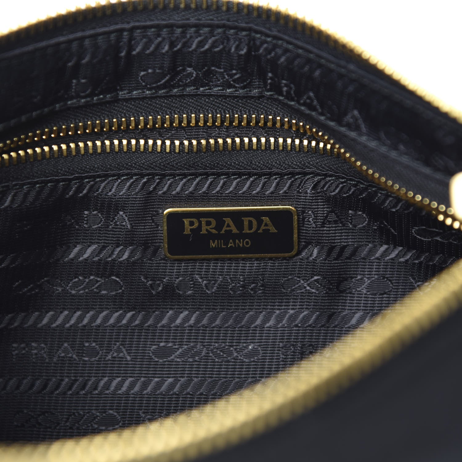 Prada Tessuto Nylon Soft Calfskin Shoulder Bag Black 8 of 10