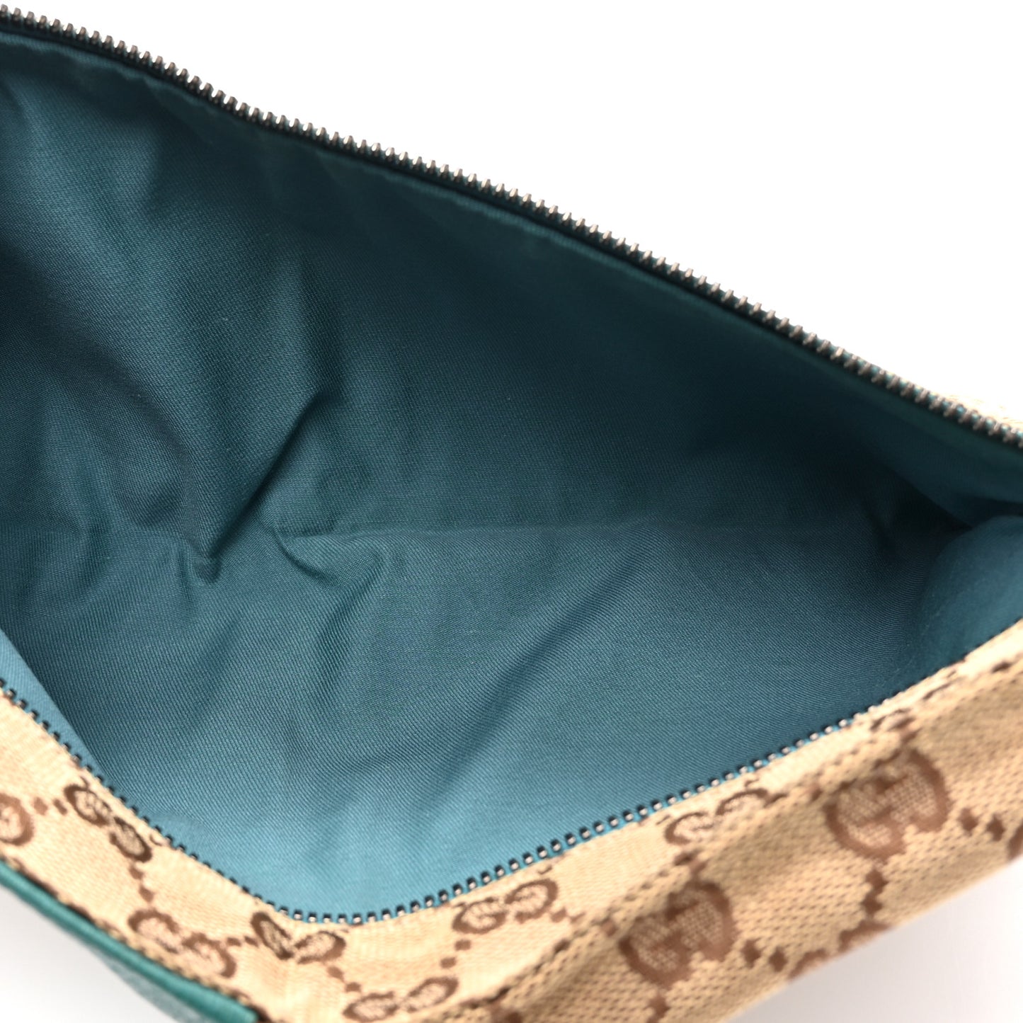 GG Monogram Web Double Pocket Belt Bag Turquoise