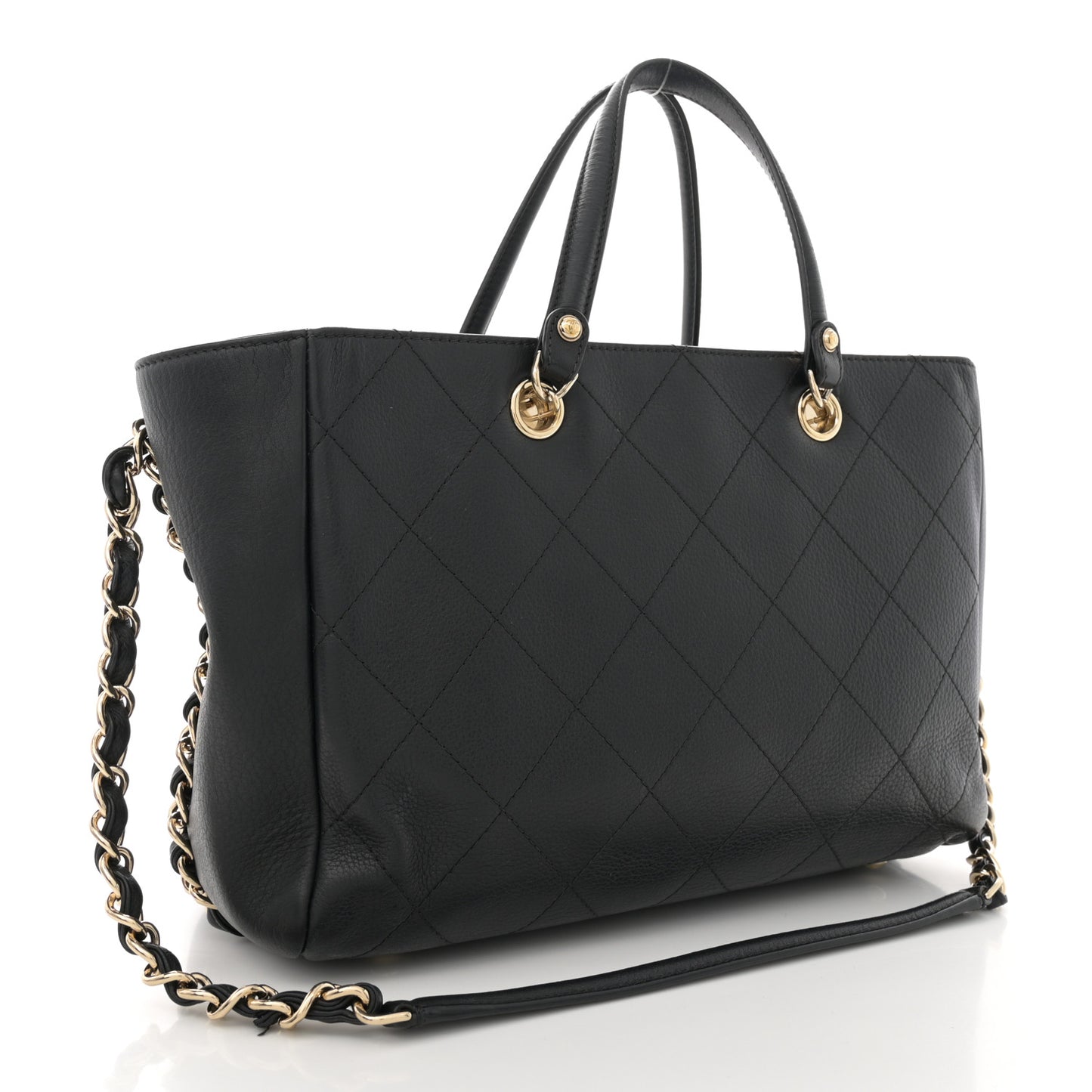 Bullskin Stitched Small Shopping Tote Black