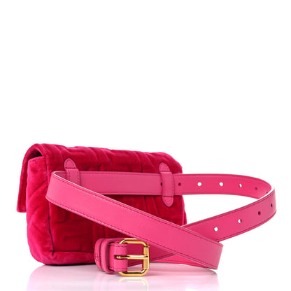 Fendi Velvet FF Embossed Hip Belt Baguette Bag Fuxia 3 of 16