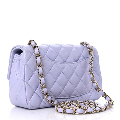 Chanel Lambskin Quilted Mini Rectangular Flap Light Purple 3 of 9