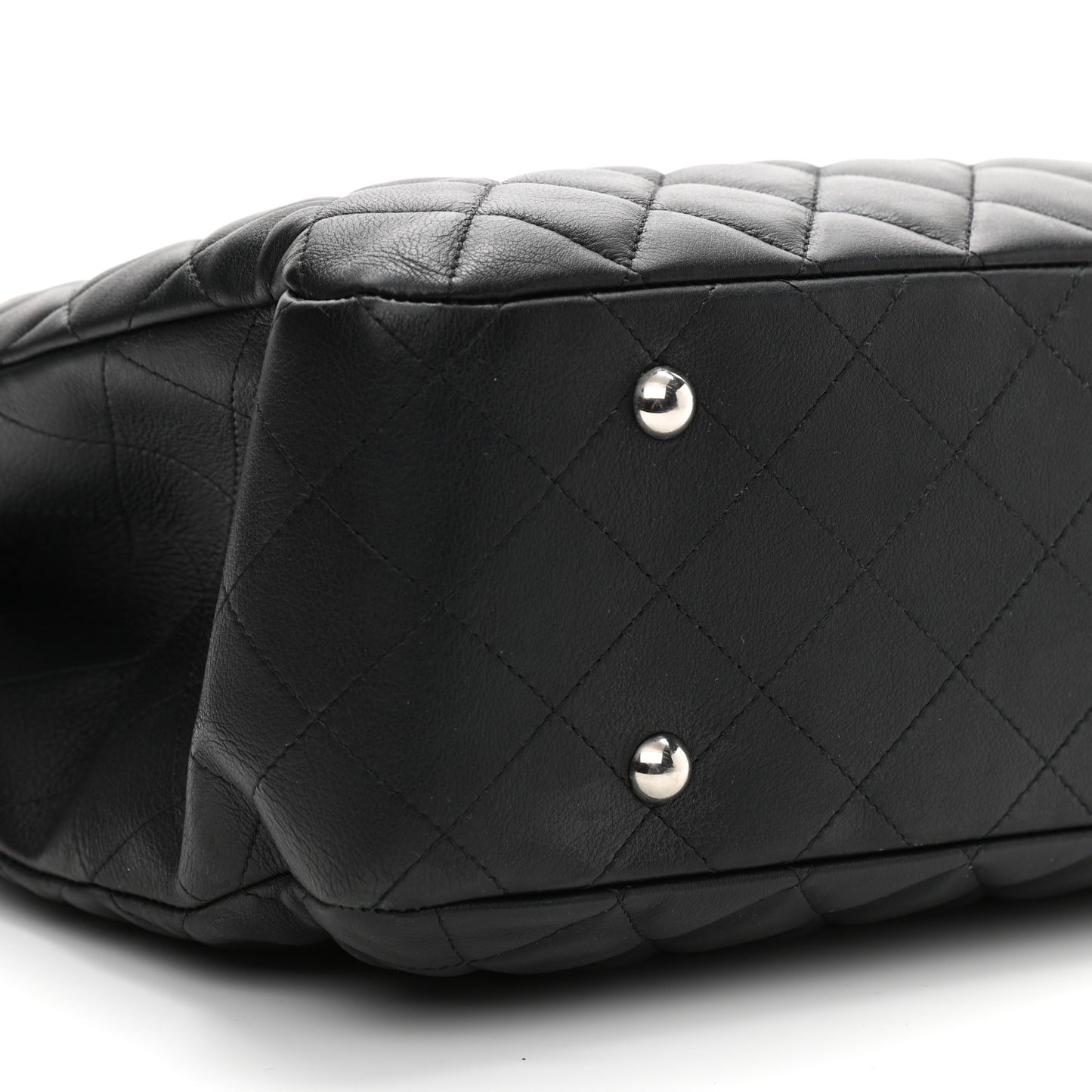 Calfskin Quilted Large Classic Shopping Tote Black