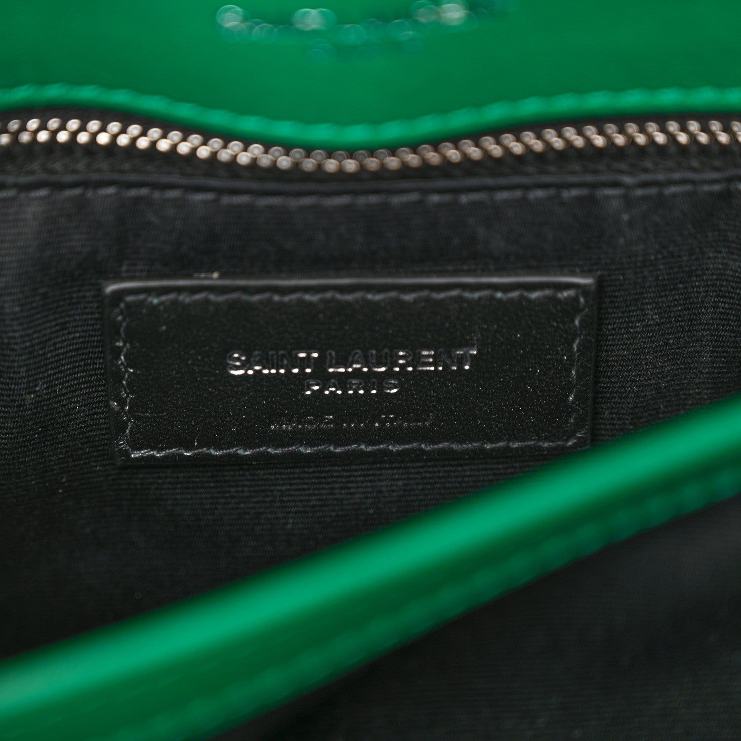 Saint Laurent Calfskin Y Quilted Monogram Toy Loulou Crossbody Bag Green Field 6 of 10