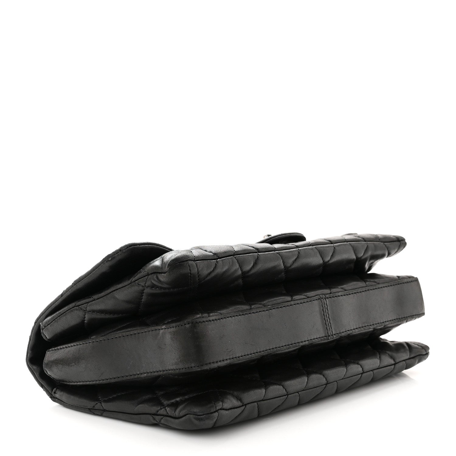 Chanel Lambskin Quilted Jumbo 3 Flap Black 4 of 10