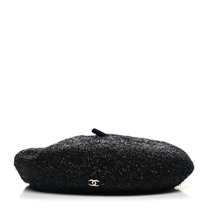 Chanel Cotton Metallic CC Beret M Black 1 of 7