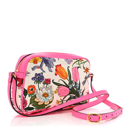 Gucci Canvas Flora Floral Shoulder Bag White Fuchsia Fluo 3 of 9