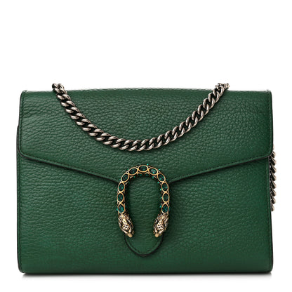 Gucci Calfskin Mini Dionysus Chain Wallet Emerald 1 of 18